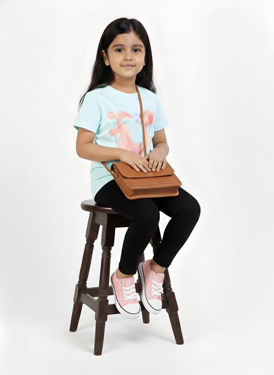 Aqua 100% Cotton Crew Neck Girl's T Shirt