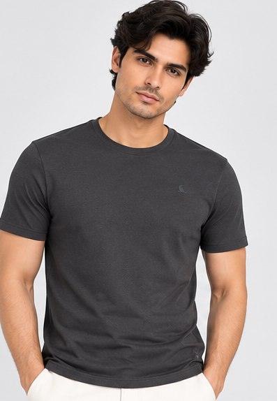 Men's Round Neck Dark Grey T-shirts