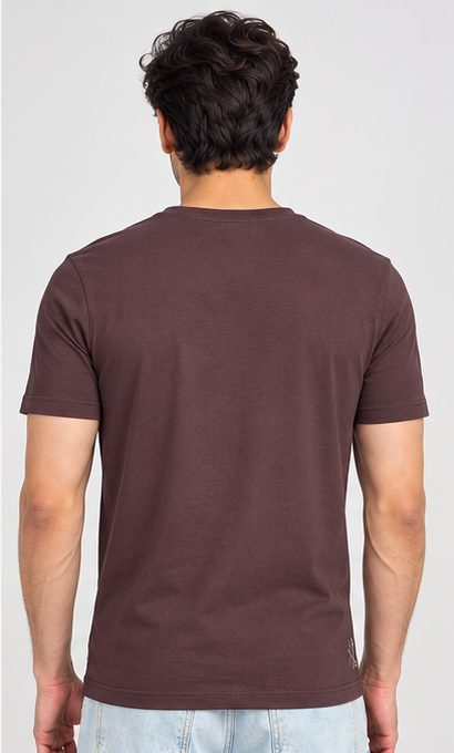 Men's Round Neck Brown T-shirts