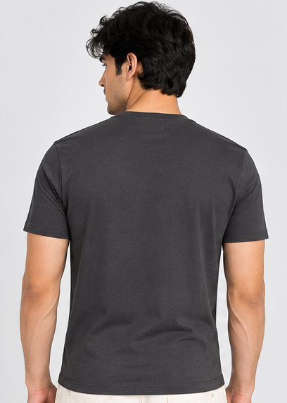Men's Round Neck Dark Grey T-shirts