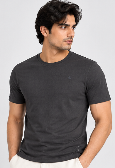 Men's Round Neck Dark Grey T-shirts