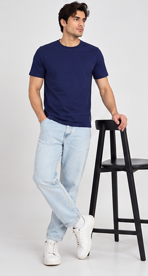 Men's Round Neck Navy T-shirts