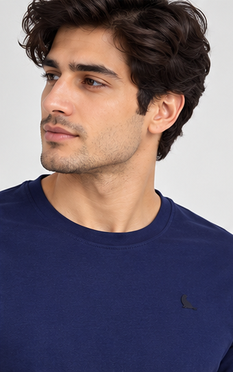 Men's Round Neck Navy T-shirts