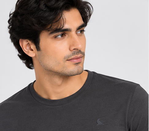 Men's Round Neck Dark Grey T-shirts