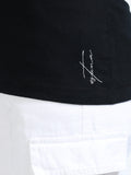 Black Cotton Crew Neck Printed T-Shirt For Women