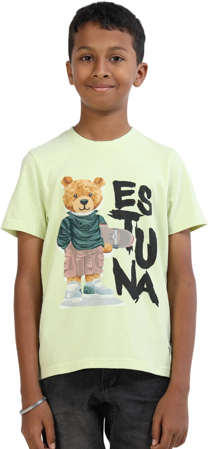 Yellow kids 100% Cotton Crew Neck Boy's T Shirt