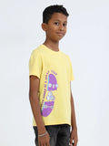 Yellow  100% Cotton Crew Neck Boy's T Shirt