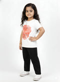 White 100% Cotton Crew Neck Girl's T Shirt