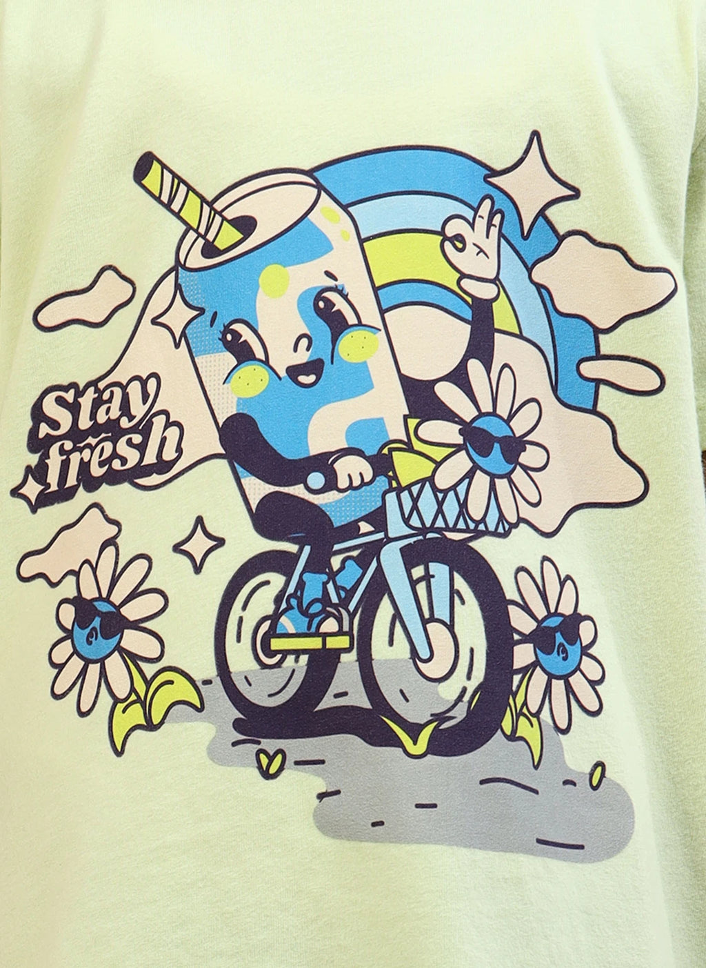 Yellow Kids 100% Cotton Crew Neck Girl's T Shirt
