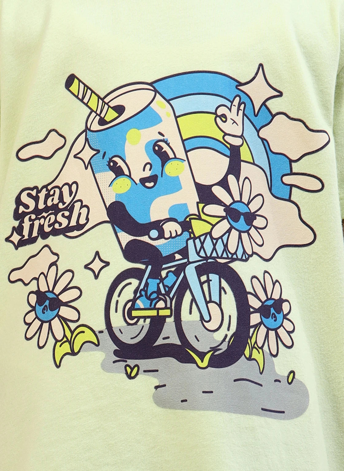 Yellow Kids 100% Cotton Crew Neck Girl's T Shirt