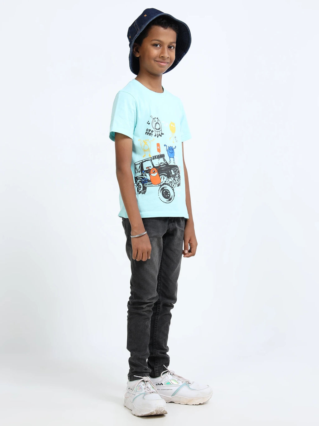 Aqua 100% Cotton Crew Neck Boy's T Shirt