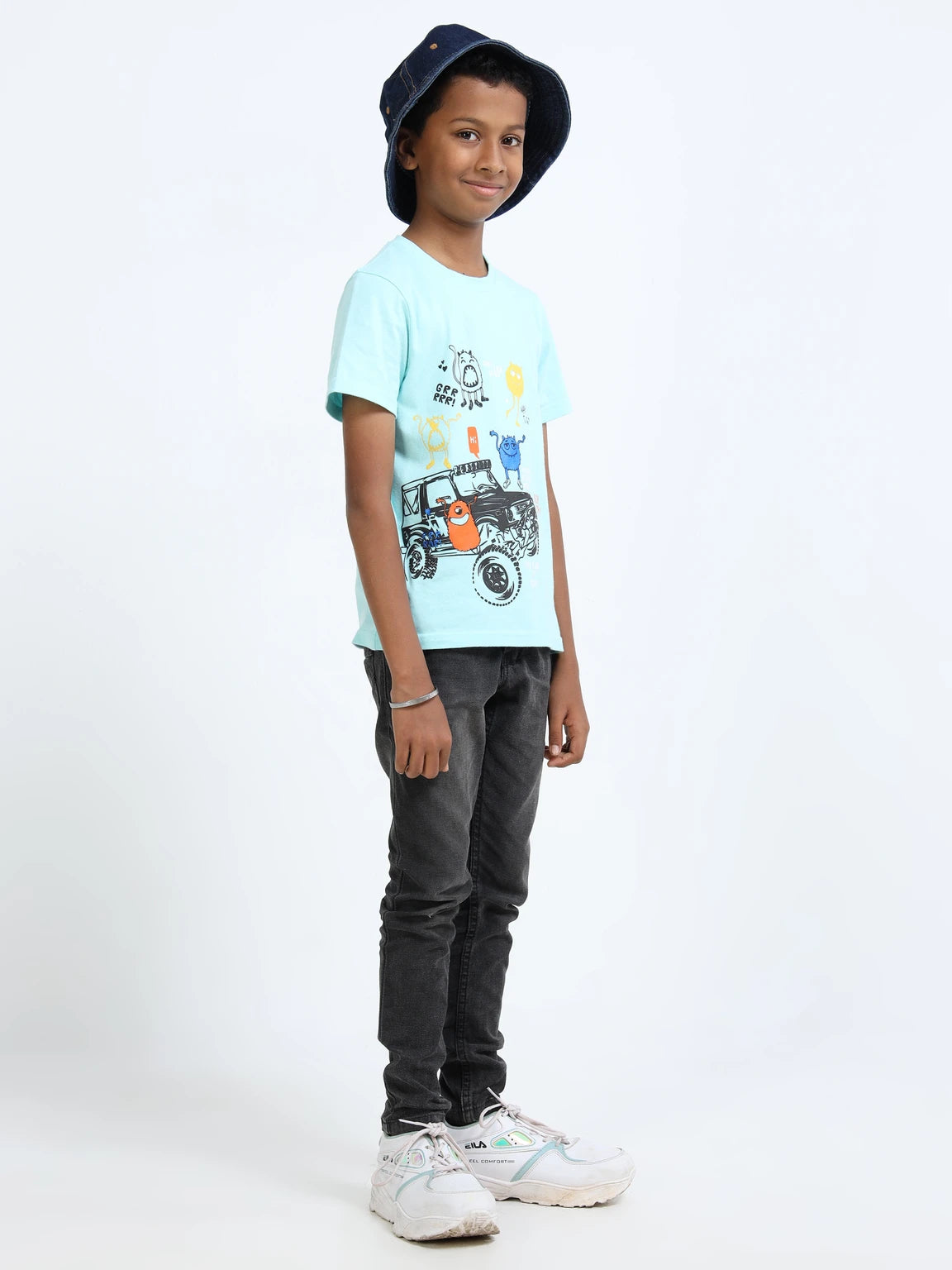 Aqua 100% Cotton Crew Neck Boy's T Shirt