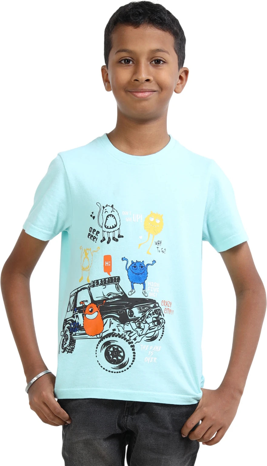 Aqua 100% Cotton Crew Neck Boy's T Shirt