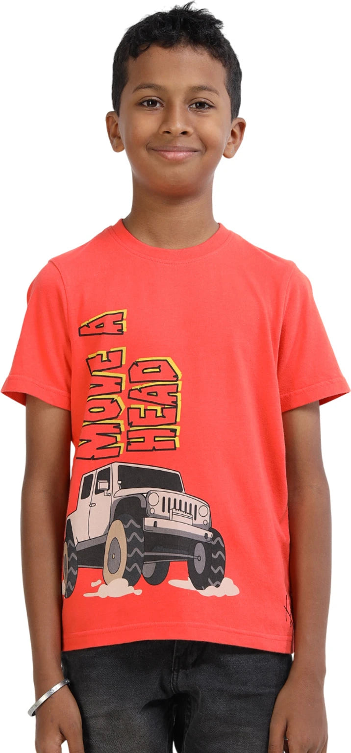Coral 100% Cotton Crew Neck Boy's T Shirt