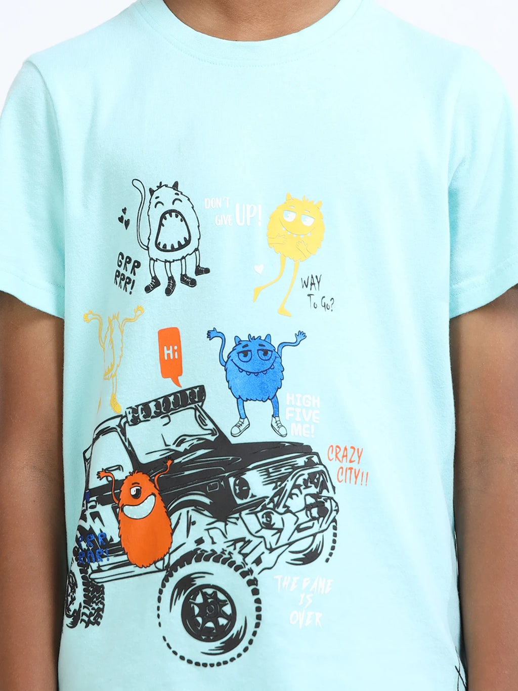 Aqua 100% Cotton Crew Neck Boy's T Shirt