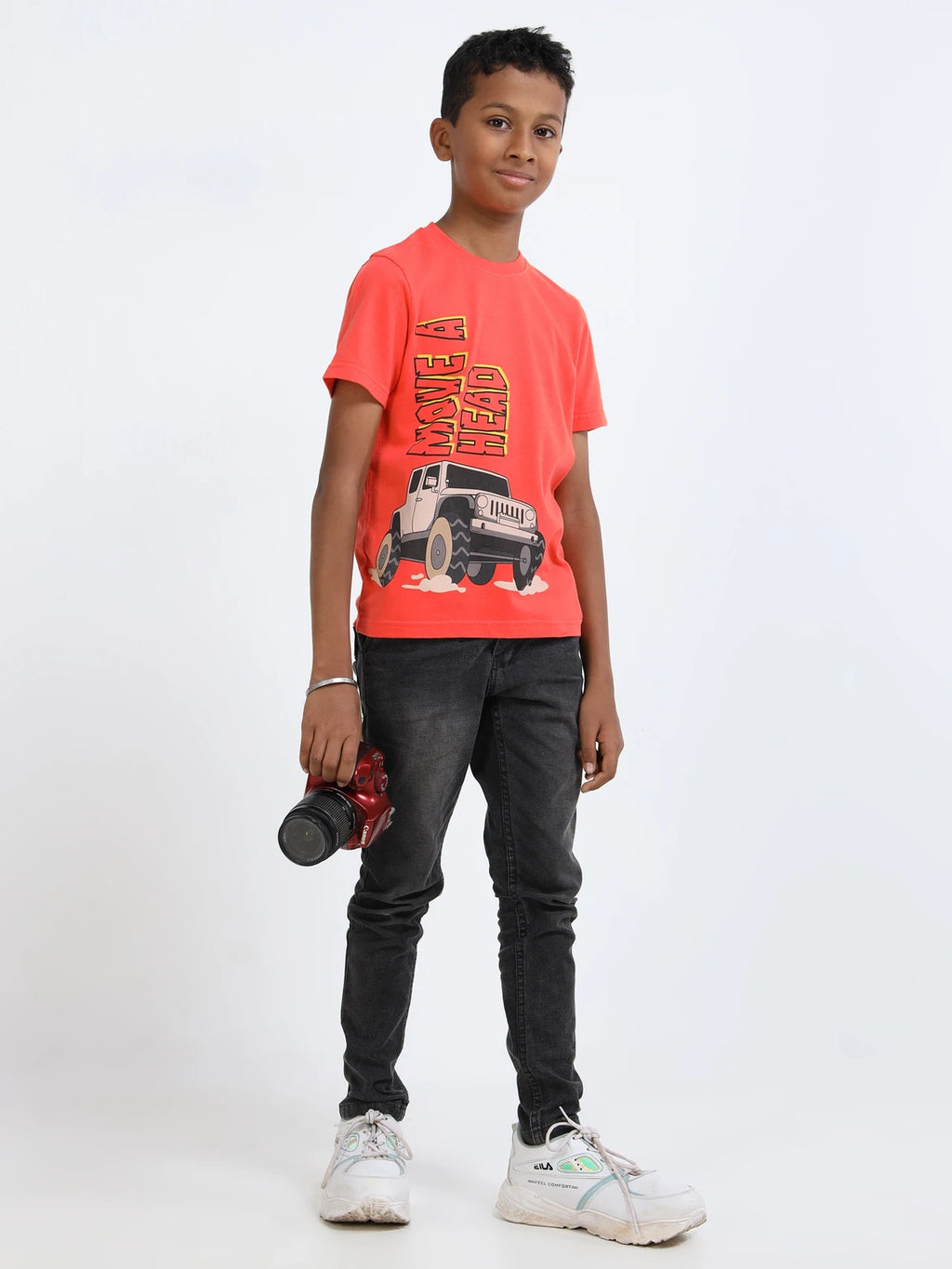 Coral 100% Cotton Crew Neck Boy's T Shirt