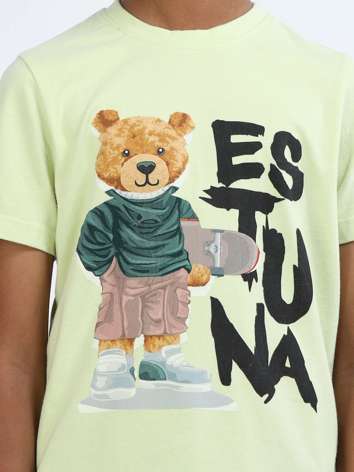 Yellow kids 100% Cotton Crew Neck Boy's T Shirt