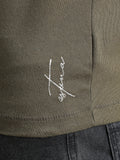 Olive Green Cotton Crew Neck Printed T-Shirt For Men