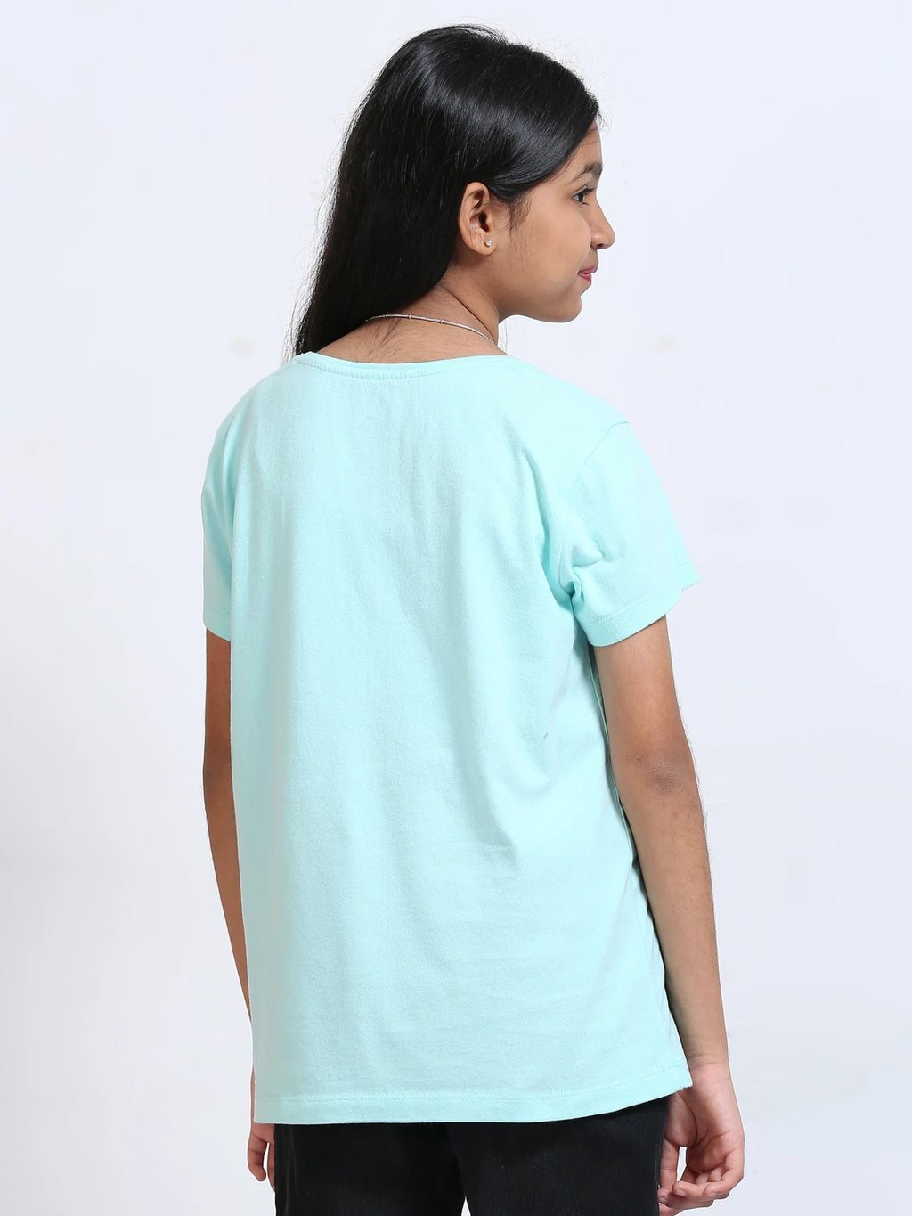 Aqua 100% Cotton Crew Neck Girl's T Shirt
