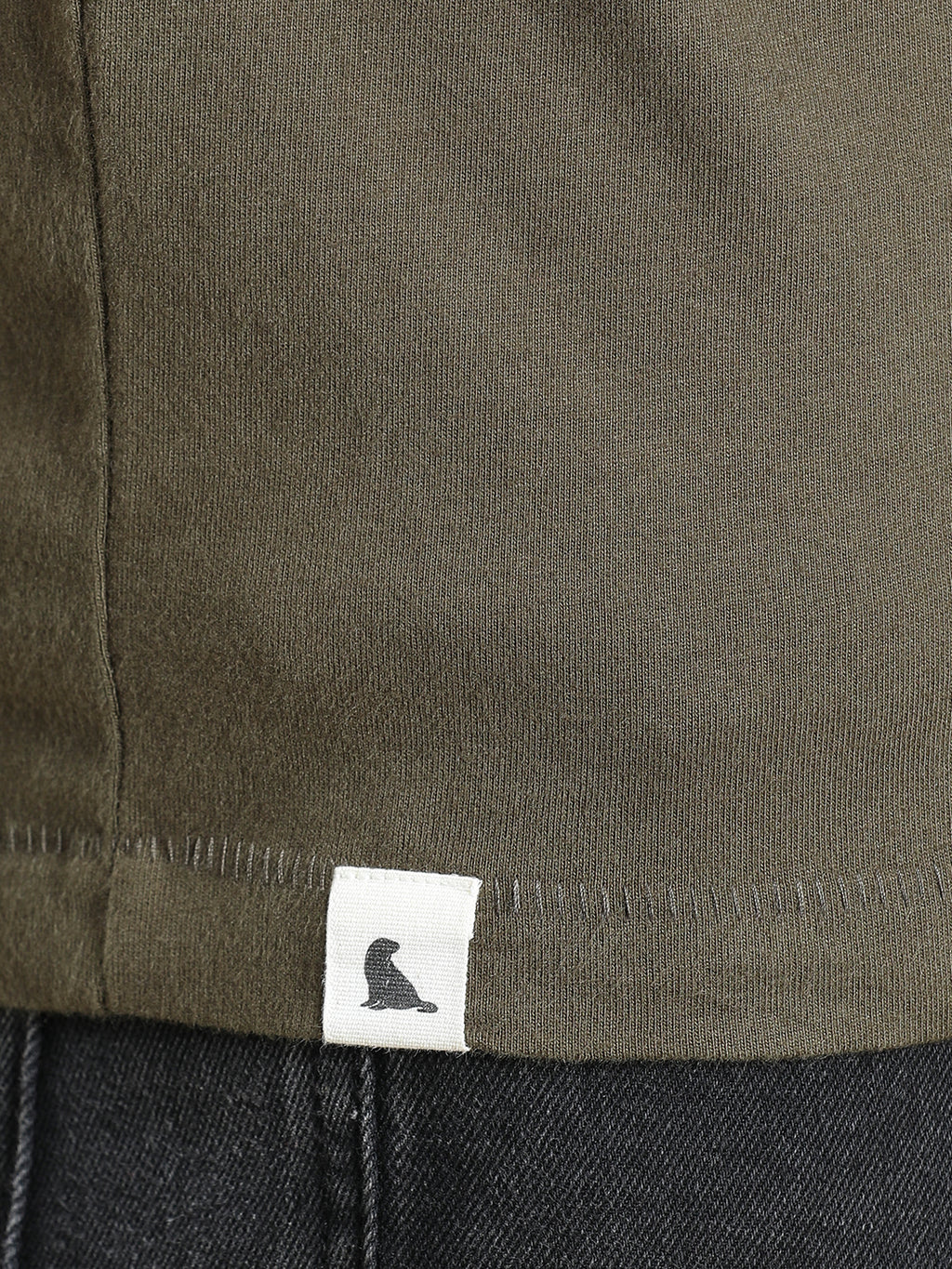 Olive Green Cotton Crew Neck Printed T-Shirt For Men