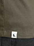 Olive Green Cotton Crew Neck Printed T-Shirt For Men