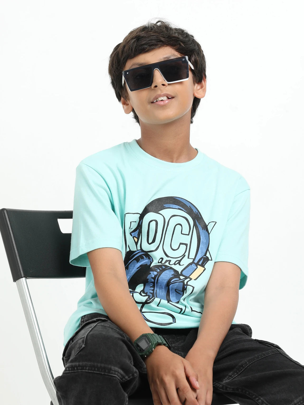 Aqua 100% Cotton Crew Neck Boy's T Shirt