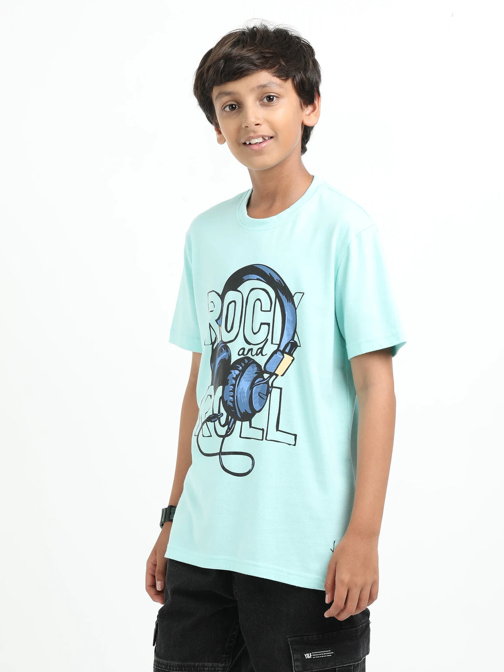 Aqua 100% Cotton Crew Neck Boy's T Shirt