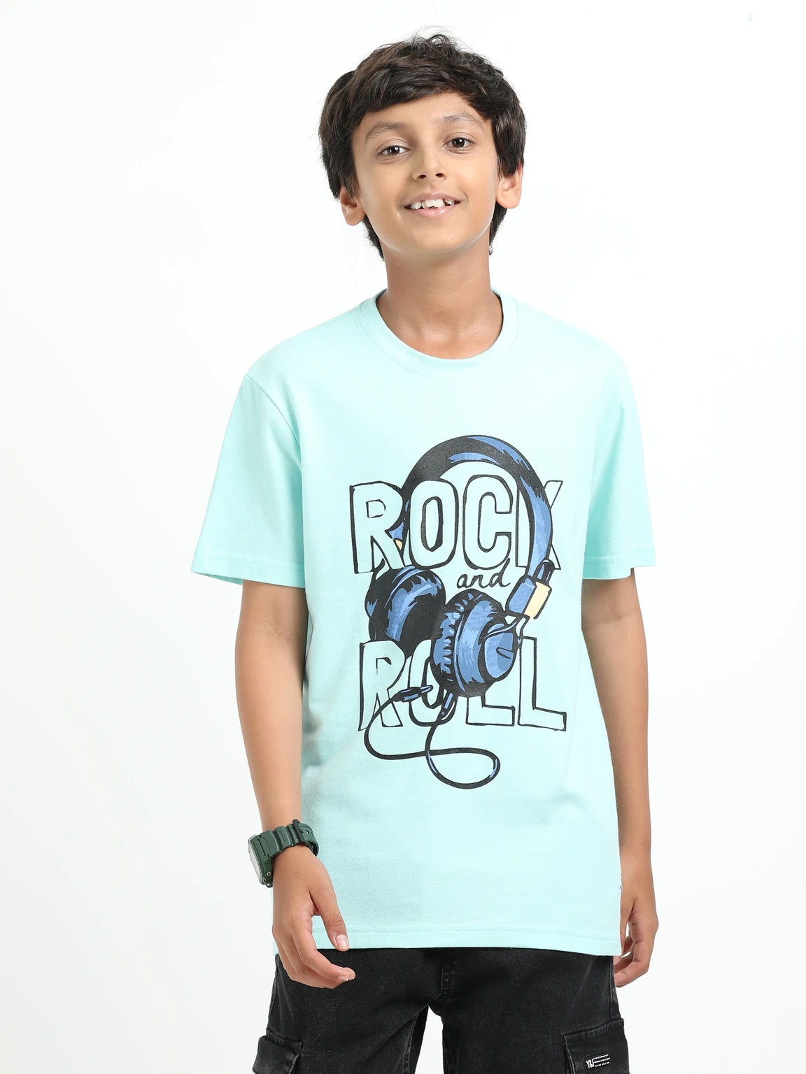 Aqua 100% Cotton Crew Neck Boy's T Shirt