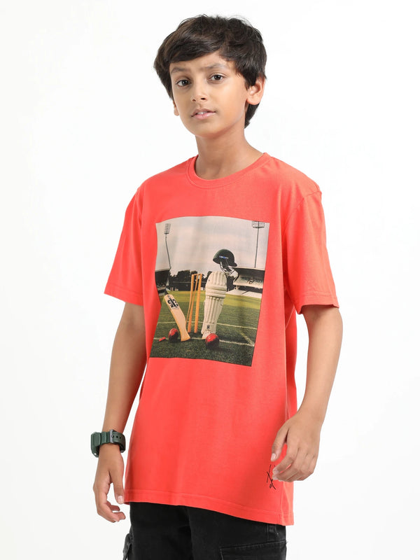 Coral 100% Cotton Crew Neck Boy's T Shirt