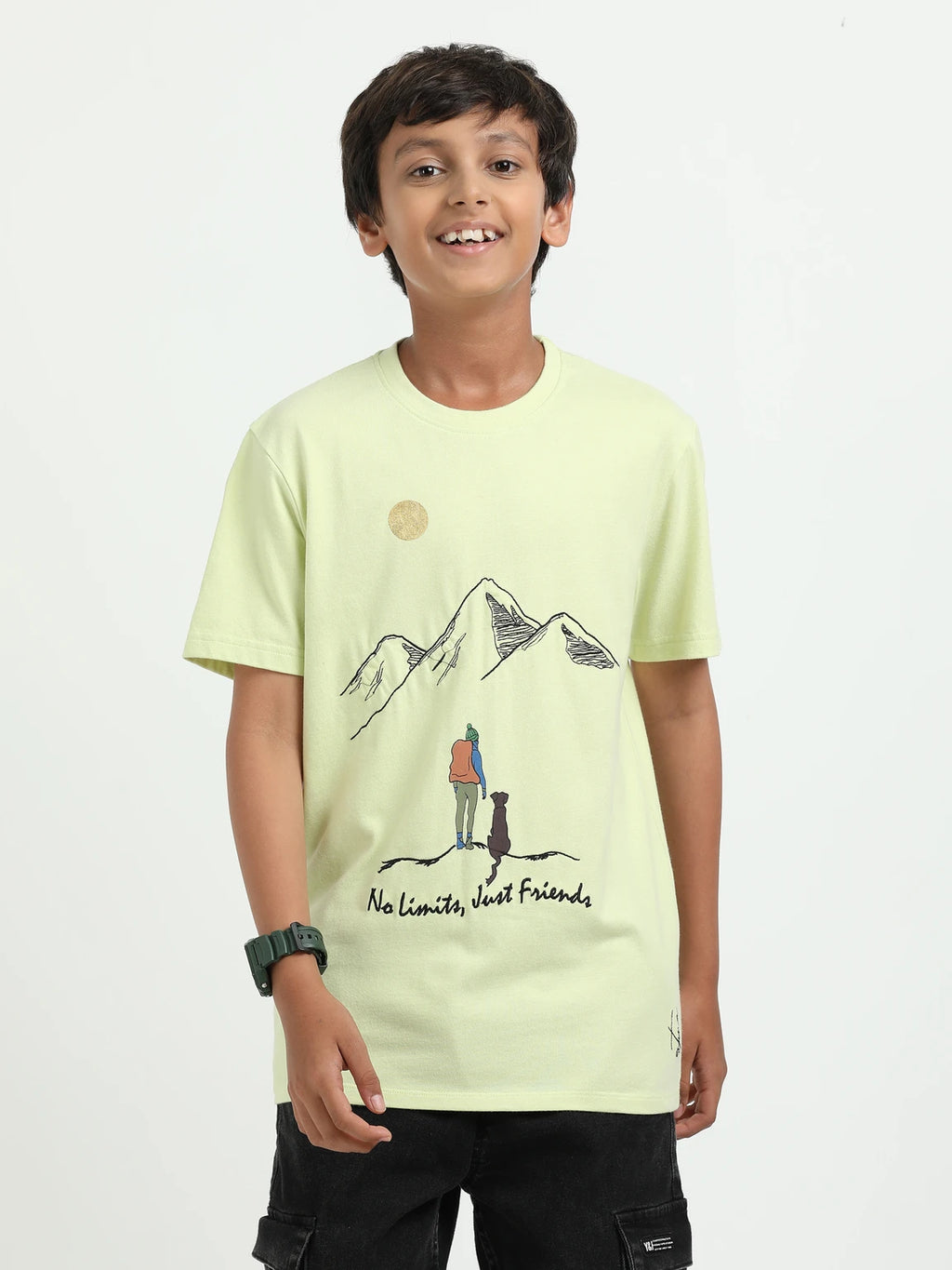Yellow Kid 100% Cotton Crew Neck Boy's T Shirt