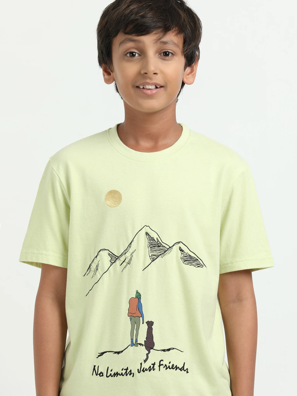 Yellow Kid 100% Cotton Crew Neck Boy's T Shirt