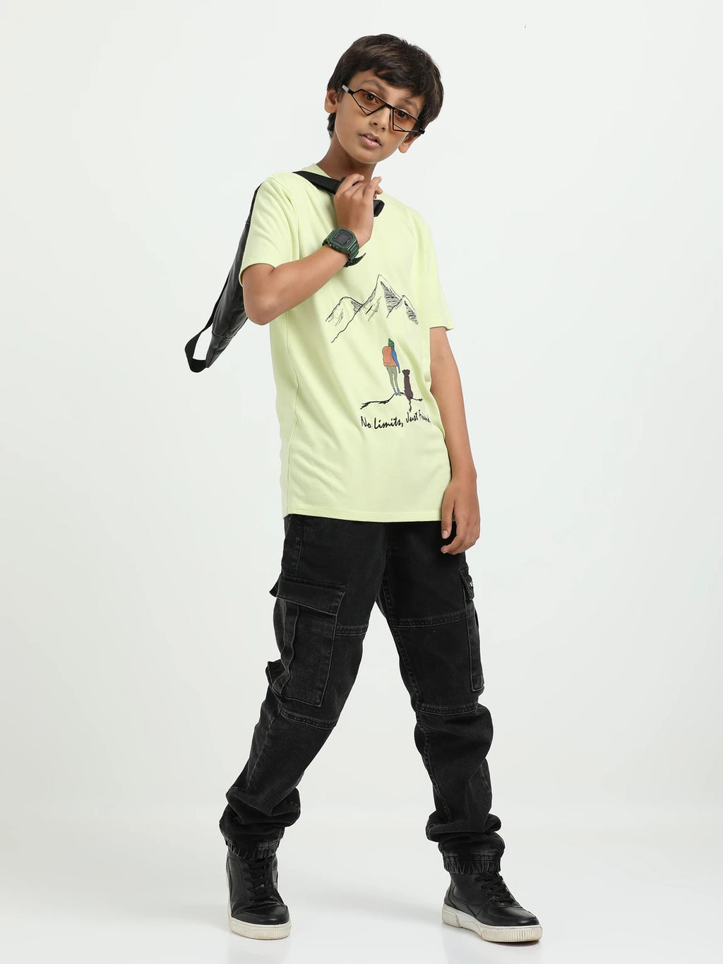 Yellow Kid 100% Cotton Crew Neck Boy's T Shirt