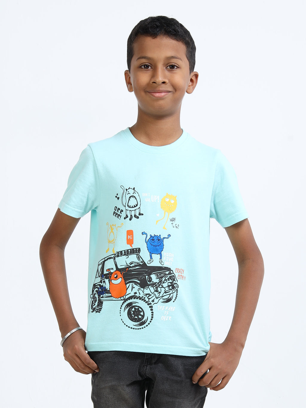 Aqua 100% Cotton Crew Neck Boy's T Shirt