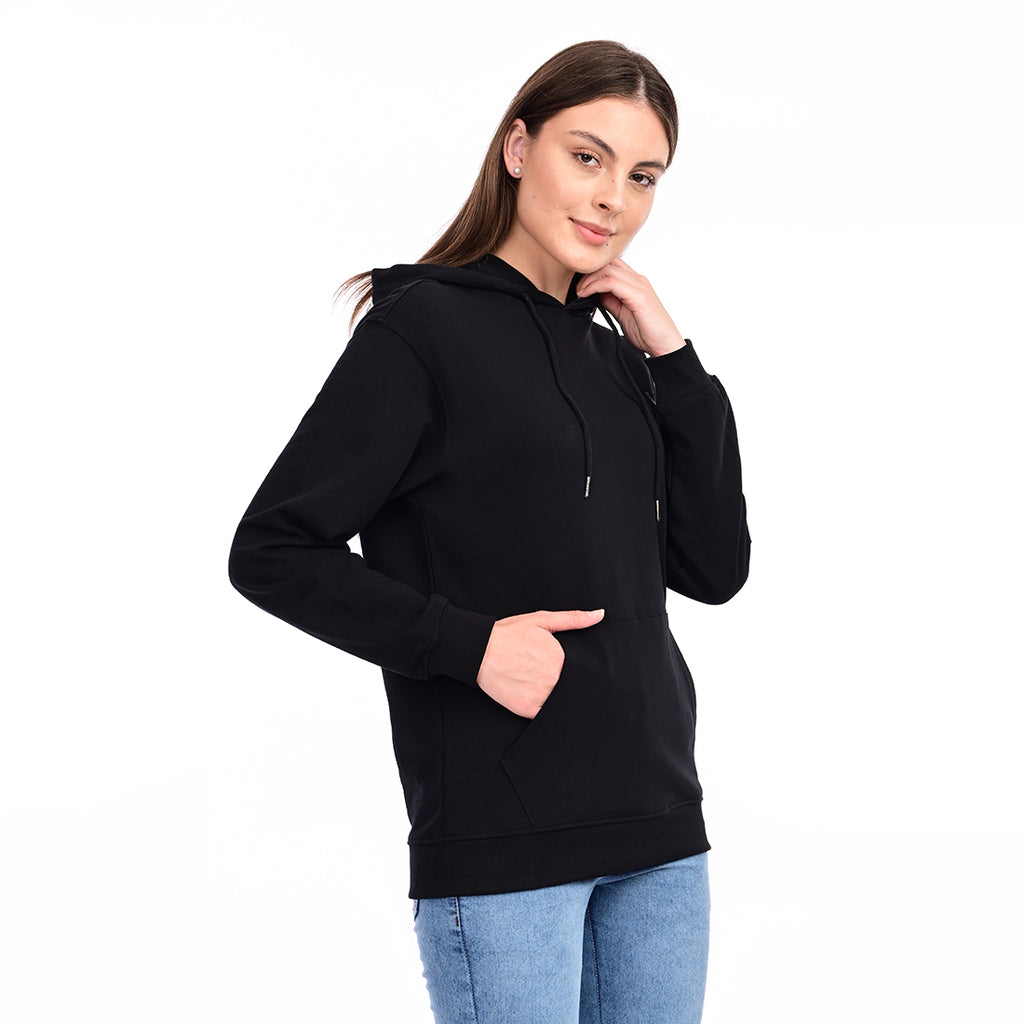 estuna 100% Cotton  – Black Heavy Fabric Women's Hoodie