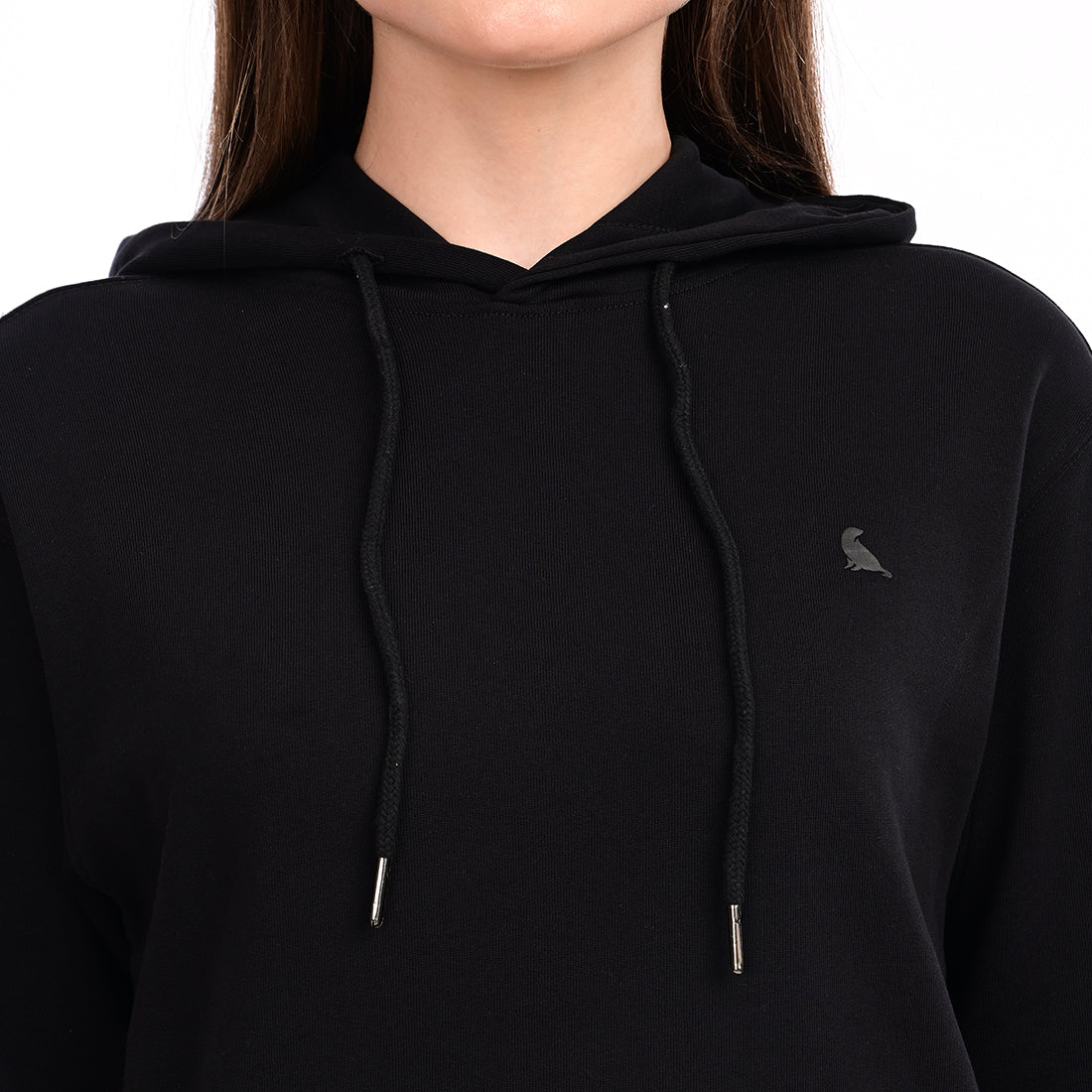 estuna 100% Cotton  – Black Heavy Fabric Women's Hoodie