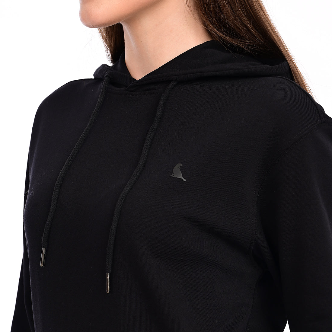 estuna 100% Cotton  – Black Heavy Fabric Women's Hoodie