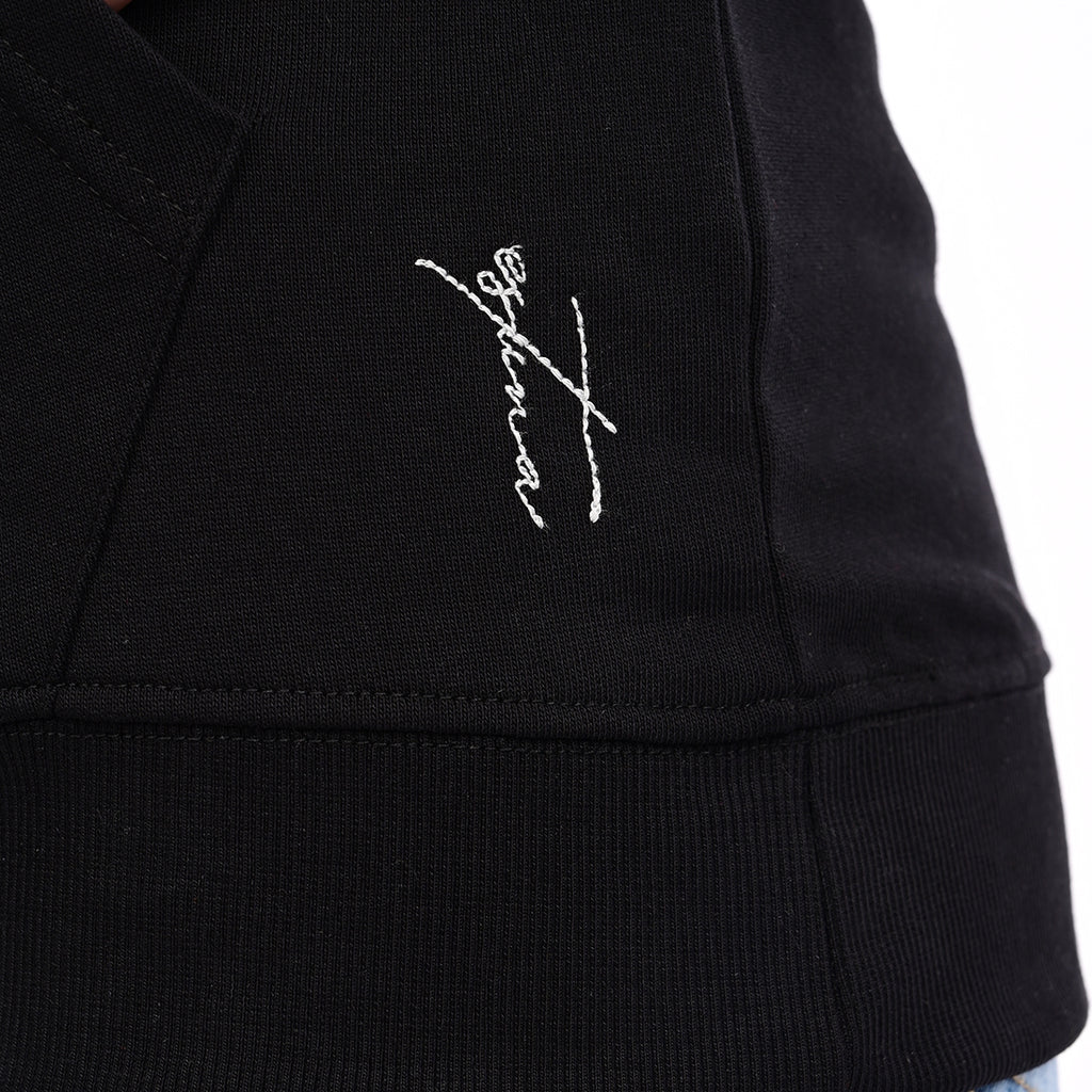 estuna 100% Cotton  – Black Heavy Fabric Women's Hoodie