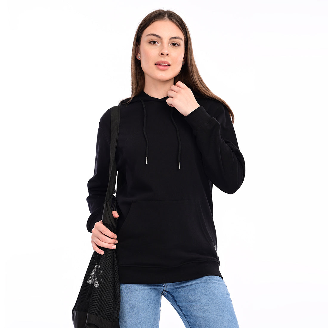 estuna 100% Cotton  – Black Heavy Fabric Women's Hoodie