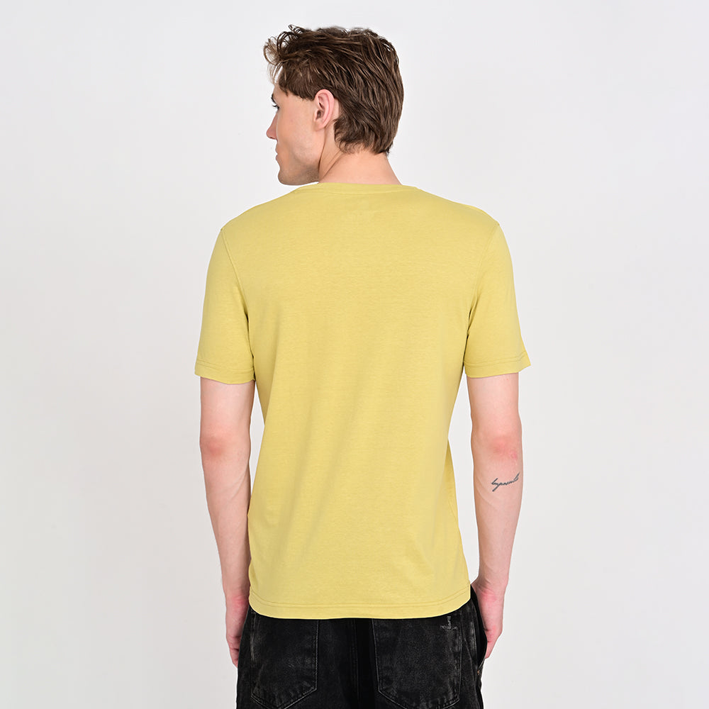 Men's Round Neck Yellow T-shirts