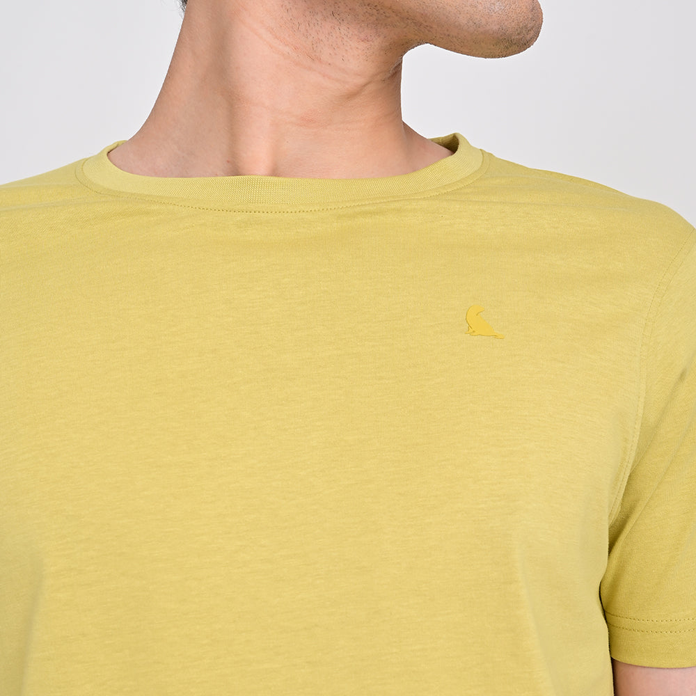 Men's Round Neck Yellow T-shirts