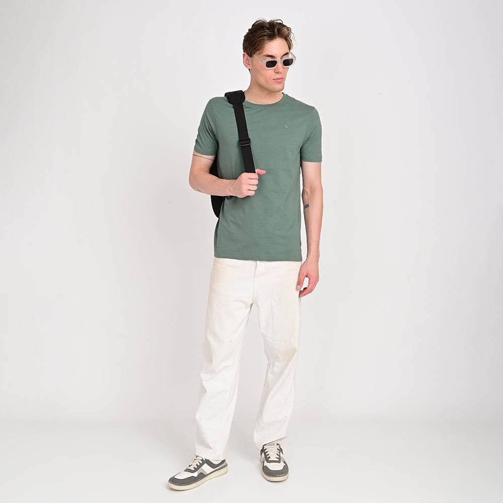Men's Round Neck Olive T-shirts