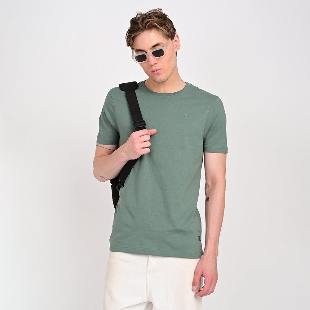 Men's Round Neck Olive T-shirts