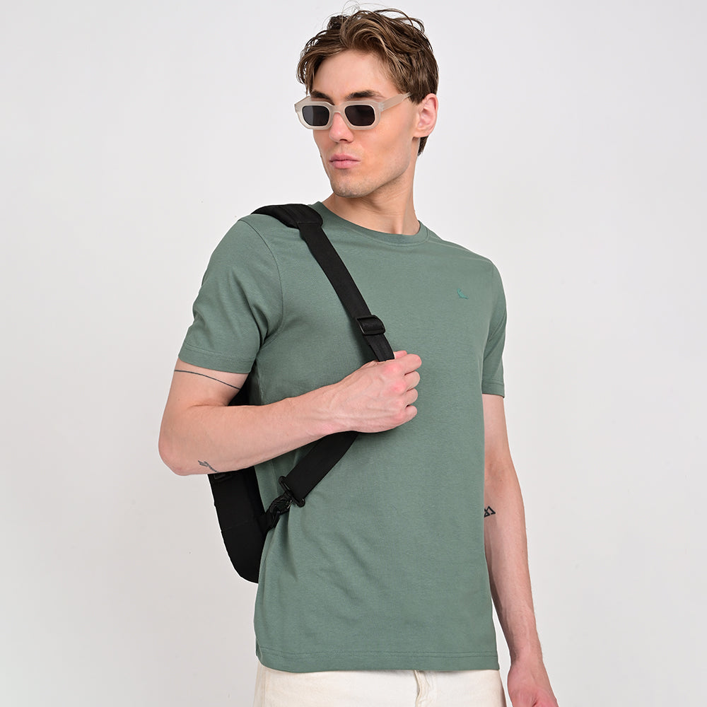 Men's Round Neck Olive T-shirts