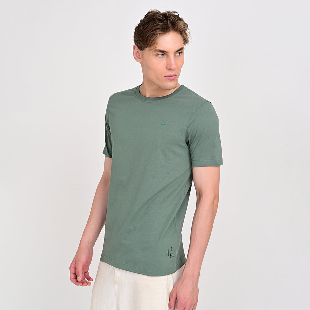 Men's Round Neck Olive T-shirts