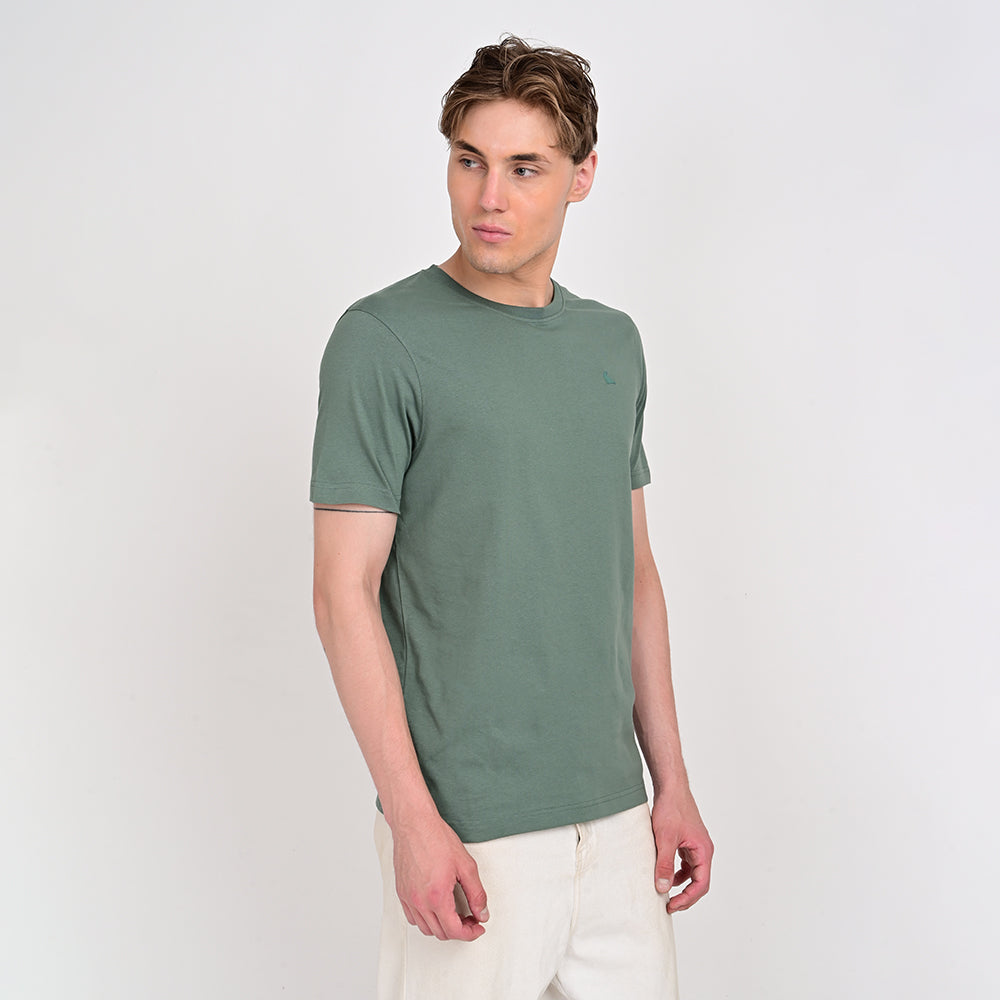 Men's Round Neck Olive T-shirts