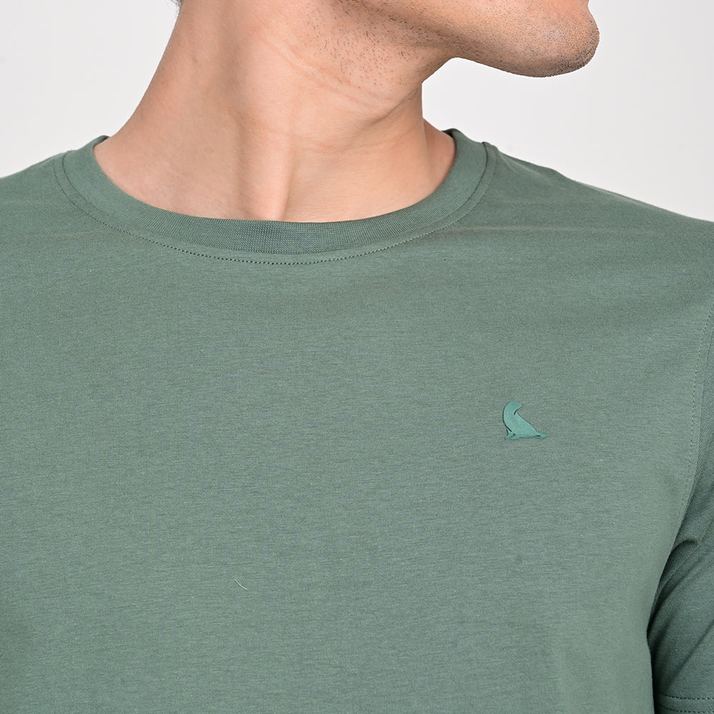 Men's Round Neck Olive T-shirts