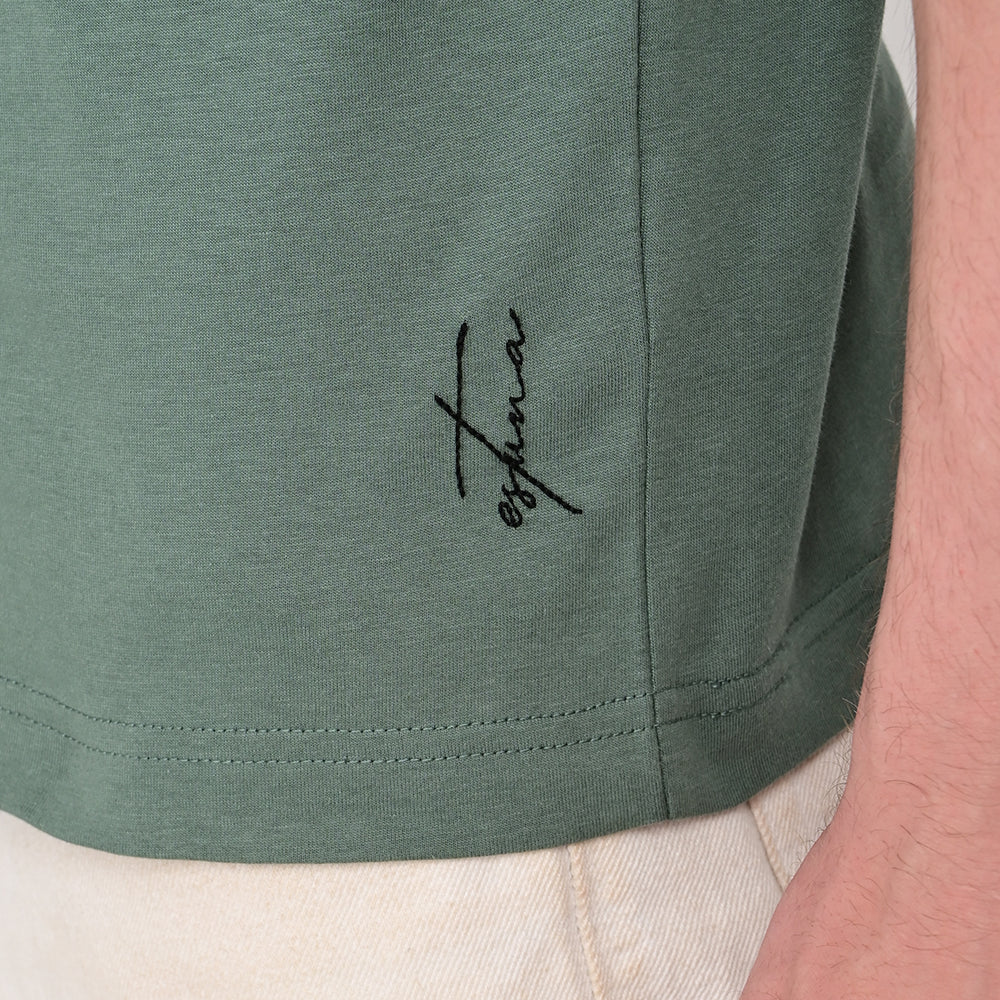 Men's Round Neck Olive T-shirts