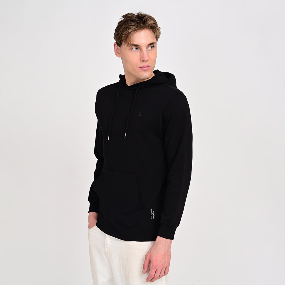 estuna 100% Cotton  – Black Heavy Fabric Men's Hoodie