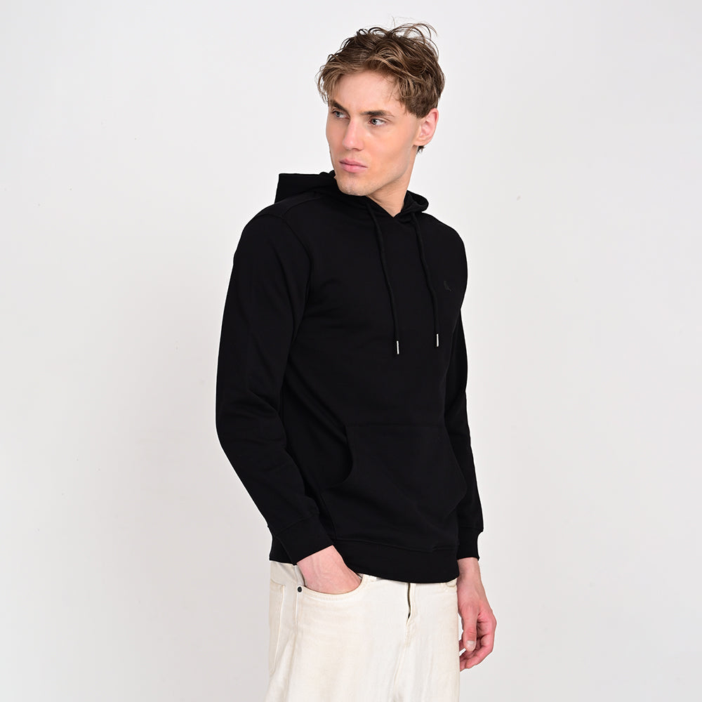 estuna 100% Cotton  – Black Heavy Fabric Men's Hoodie