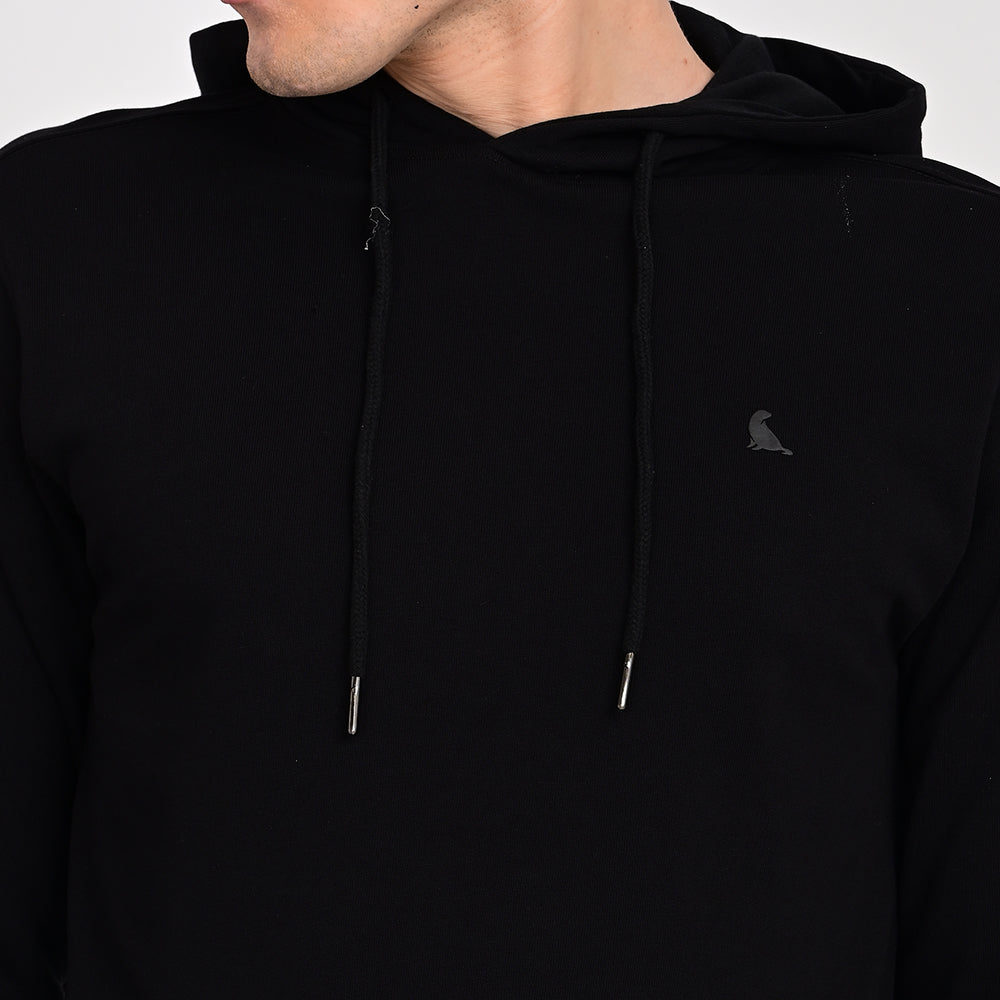 estuna 100% Cotton  – Black Heavy Fabric Men's Hoodie
